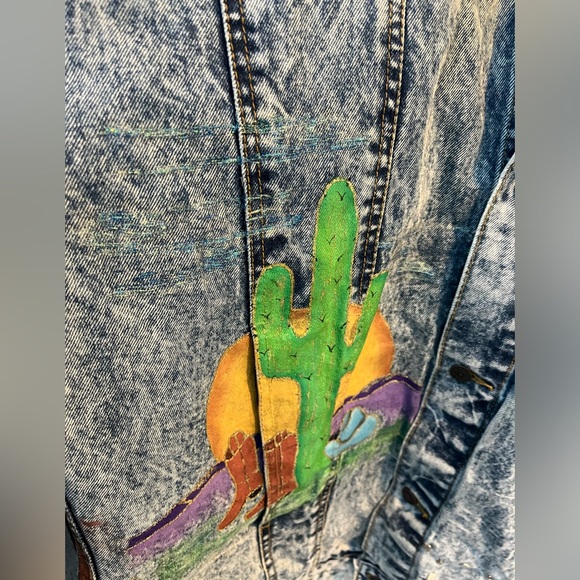 Vintage Hand Painted Jordache Western Cowboy Jacket L - Picture 7 of 16